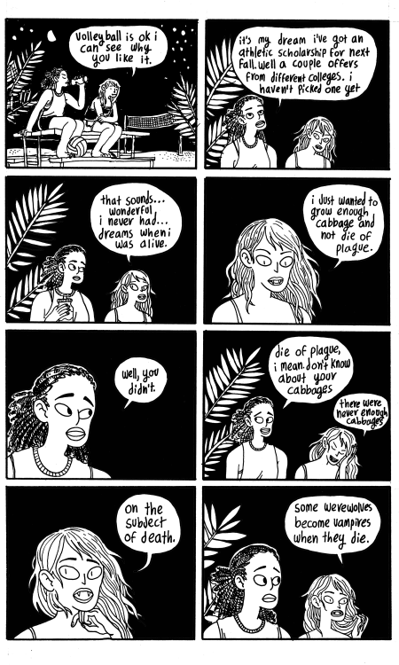 madelinehmcgrane:Vampire Beach 2a quick comic about beach vampires, werewolves, friendship, love, an