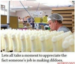 myhotwifedreams:  That is funny. Shout out to all the dildo makers!  Could be fun probably not after making 250000 though