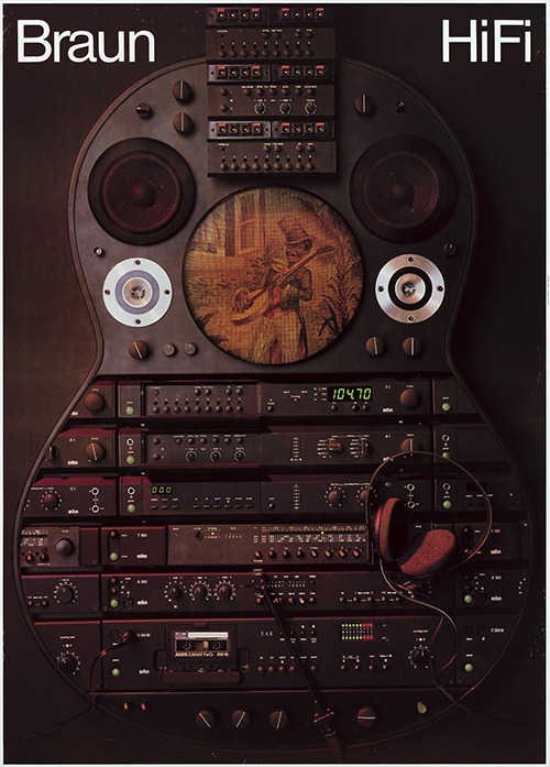 Günther Kieser, poster for Braun HiFi, 1980. Braun AG, Germany. Photo: Degen. Via plakatkontor