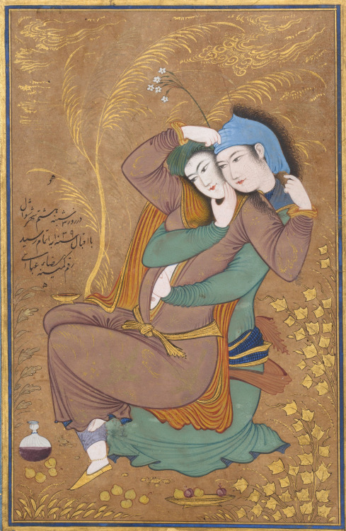 Two Lovers, 1630 by Aqa Riza (Persian, c.1560/65&ndash;1635)