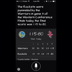 I asked Siri who won the game. This is what he replied, yes &ldquo;he&rdquo;. #smh #sirigotjokes #nba