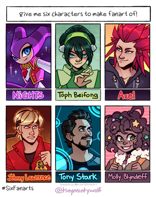 tinymintywolf:did another 6fanarts meme with suggestions from patreon + friends!