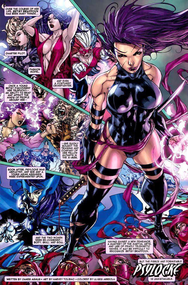 bear1na:  Psylocke by Harvey Tolibao, colours by Ulysses *