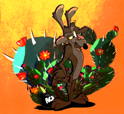 darkwingsnark:  .:Genius:.   Wile E Coyote commission piece. Give it a second and he won’t be wondering where that bomb went off to.[commission info]  