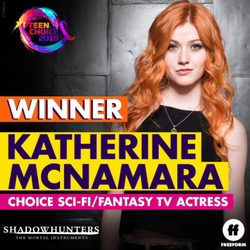 Shadowhunters: A big congratulations to our very own @Kat_McNamara for winning the #TeenChoice Award