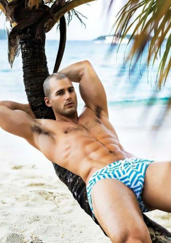 dannyboi2summerbois:   Todd Sanfield in an eye-catching beach story entitled “The Virgin Island Diaries” captured by famed photographer Kevin McDermott for DNA Magazine No. 173.  Can’t get enough of that sexy stuff! Follow me pls…Model