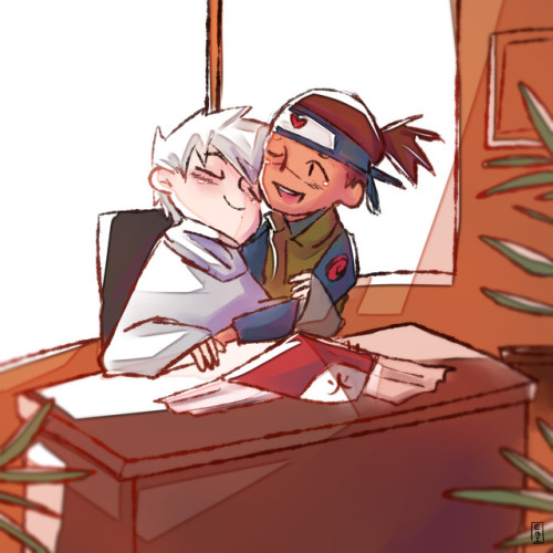 ebi-noodle-doodles:office cuddles