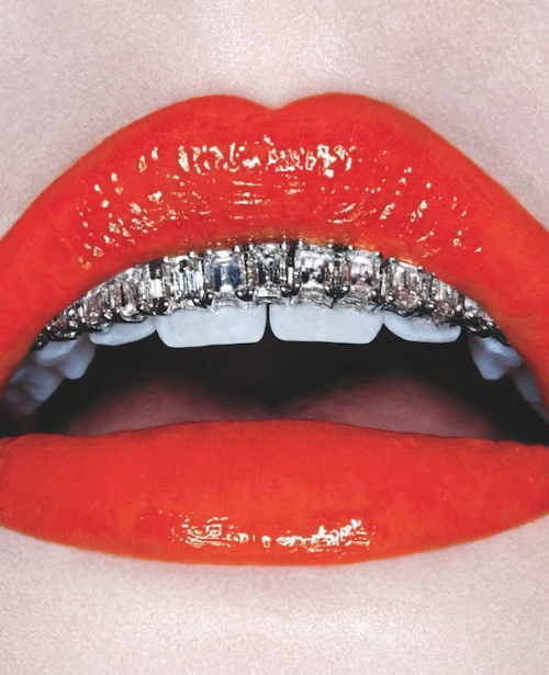 lenadreamsingold:  bad-dominicana:  mariavontraphouse:  deliciouskaek:  velved:  Grillz by Christian Ferretti for Interview Magazine April 2013  yo, fuck Christian Ferretti wasn’t this considered “ghetto” “tasteless” and “low class” just