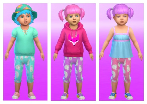 Toddler Girl’s Capri Legging Recolors- Pastel CatsHello everyone! It has been forever since I posted