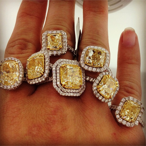 engagementringgurus:  40+ Carats of Fancy Yellow Diamonds!