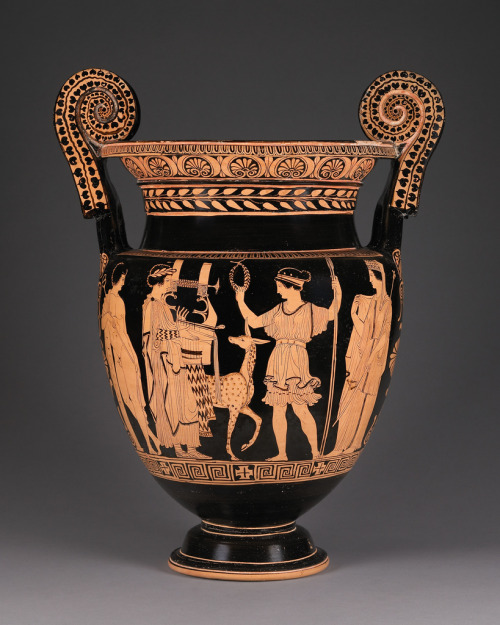 theancientwayoflife:~Lucanian Red-Figure Volute Krater. Artist/Maker: Attributed to the Palermo Pain