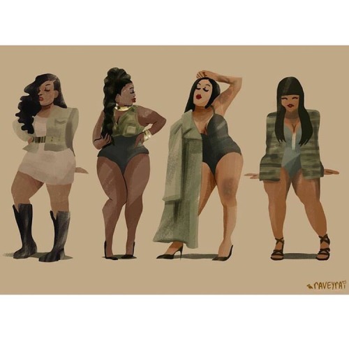 fuckyeahchrisettemichele:  @chrisettemichele Me and my girls on the Cover of @ebonymag drawn by the incredible @raveyrai | #TheBodyBrigade