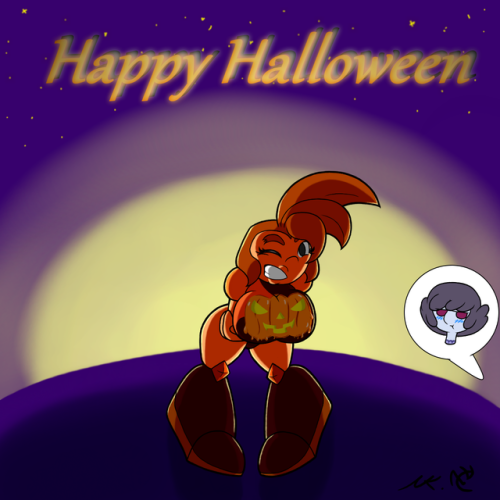 Happy Halloween~ from my cute little orange slice of a gem, Citrine~With special guest grumpy @slbtumblng Agate~May you all have a spoopy, candy filled hallows eve~ ;3