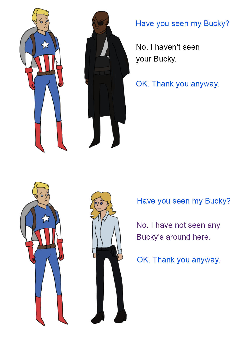 avengersonna:  buckybernes:  foxywinchester:  i want my hat back more like the exact