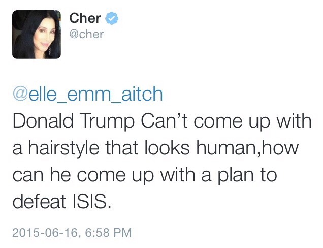 dunplease:  you are missing out on great tweets if you don’t follow cher      