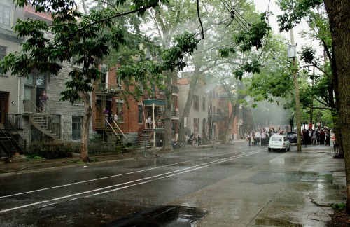 We watched Nate Ruess shoot his video for “Great Big Storm”. They made it rain duri