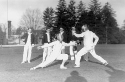 modernfencing:[ID: two men fencing sabre