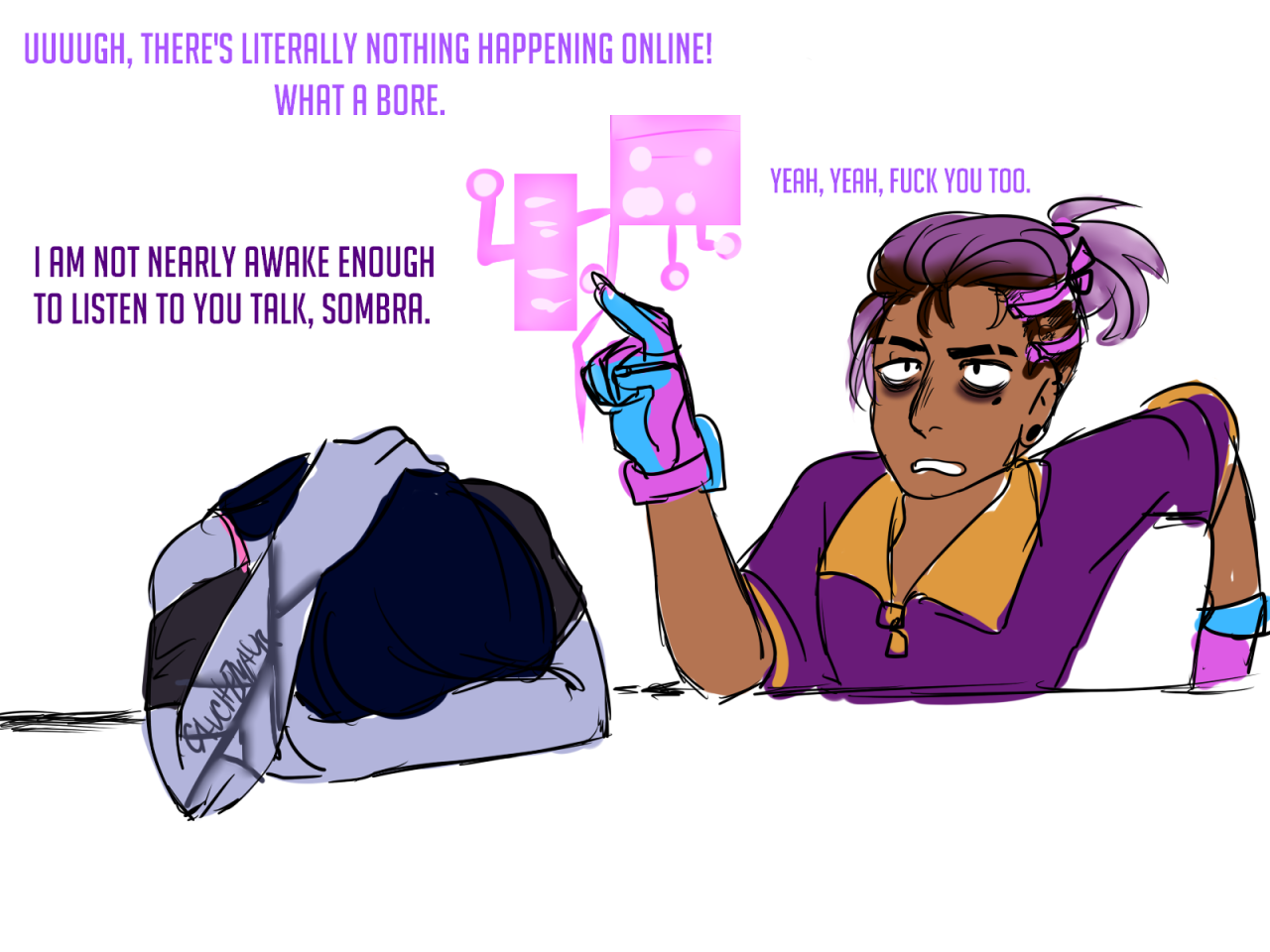 dogtit: dont tag as daddykink cause thats not what this is anyway; sombra gets snagged