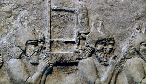 Ancient Worlds - BBC Two Episode 2 “The Age of Iron”Detail - Assyrian stone wall panel from the Cent