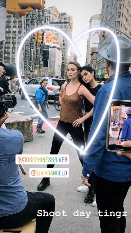 Josephine & Livia on set for Maybelline NY - April 8, 2019.