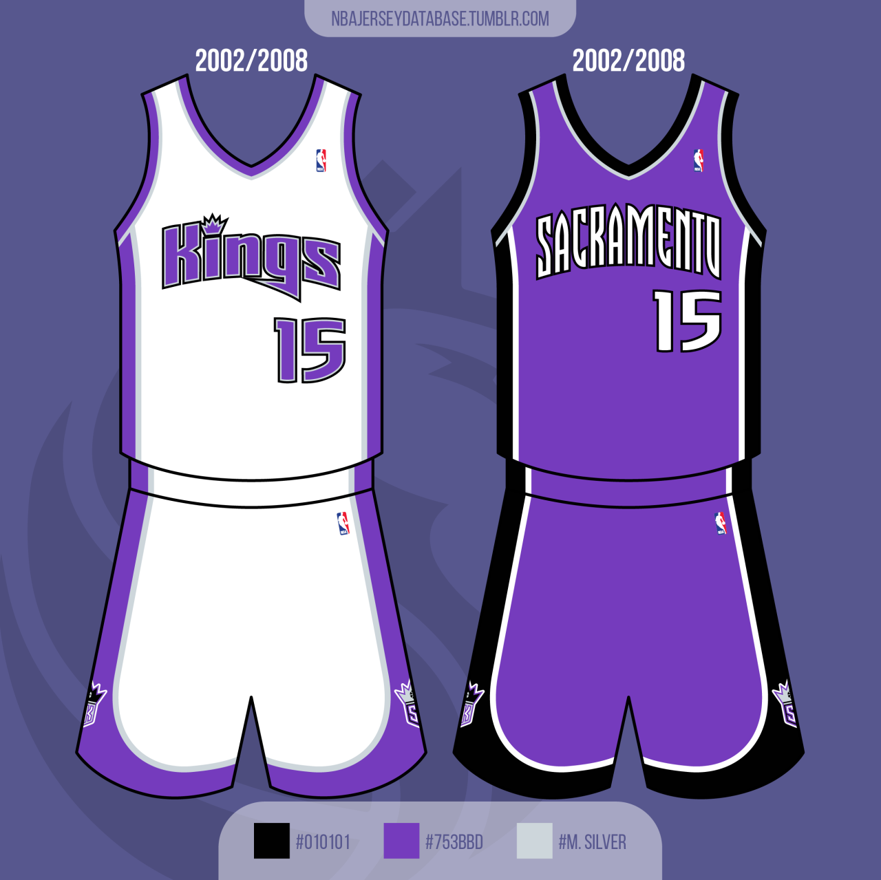 NBA Jersey Database, Sacramento Kings 1999-2002 Record (with just