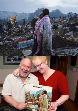 congenitaldisease: This photograph is of the couple who featured on the album cover for Woodstock. They are still together 48 years later.