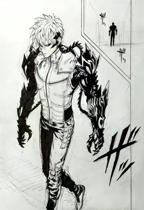 the-nysh:Murata stream update: THERE HE IS! Brand new Genos, inked in full glory!I can&rsquo;t belie