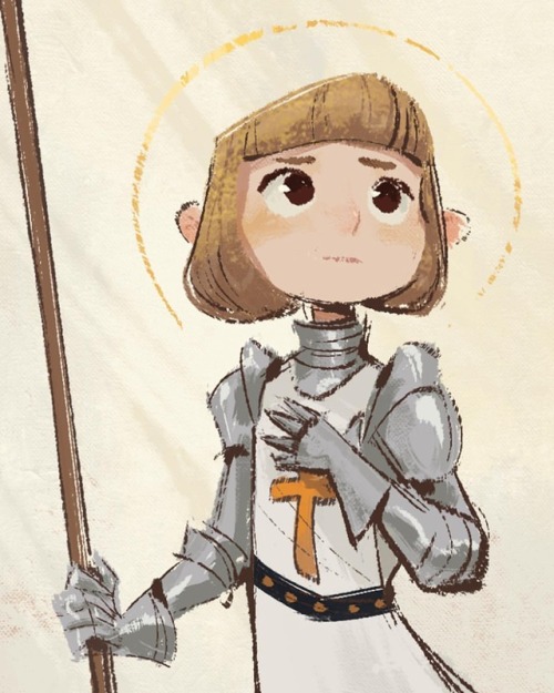 Drew a little Joan of Arc for @artofpaolaolivares “Little Genius” collab!! It is a collaboration of 