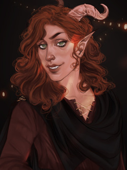 A commission for Sage Dalke’s voice-acting portrait, described as a villainous tiefling.Get a slot on my waitlist here