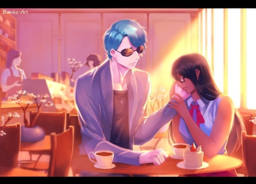 Mystic Messenger - Afternoon Coffee with VCommission for @setthestarsxnfire. They requested a pictur