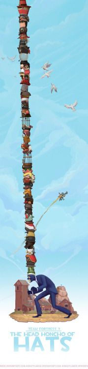 dorkly:  Every. Single. Team Fortress 2. Hat. We couldn’t post the full image without breaking tumblr, click through to see the whole thing. (credit: Ashley Lange)