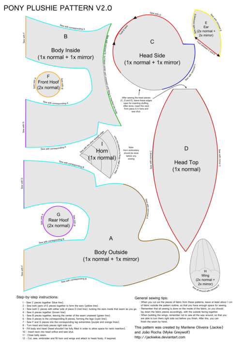 vixyhoovesmod:  ebtdeponis:  Pony Plushie Pattern v2.0 (For those of you looking to make your own plushies!) sourse: equestriadaily  Saved!  {P(*#%YUER SAVED. @w@