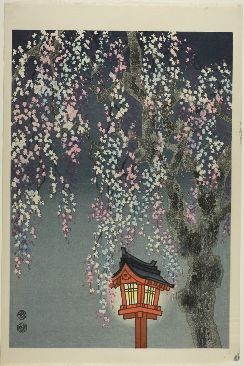 aic-asian: Cherry Blossoms and Lantern, Kotozuka Eichi, 1906, Art Institute of Chicago: Asian ArtBru