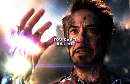 starkdnvers:tony pulling that reverse uno card on thanos