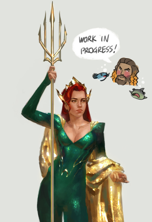 Mera fan art work in progress. Still working on the likeness!Pose is based off of the Greek statue o