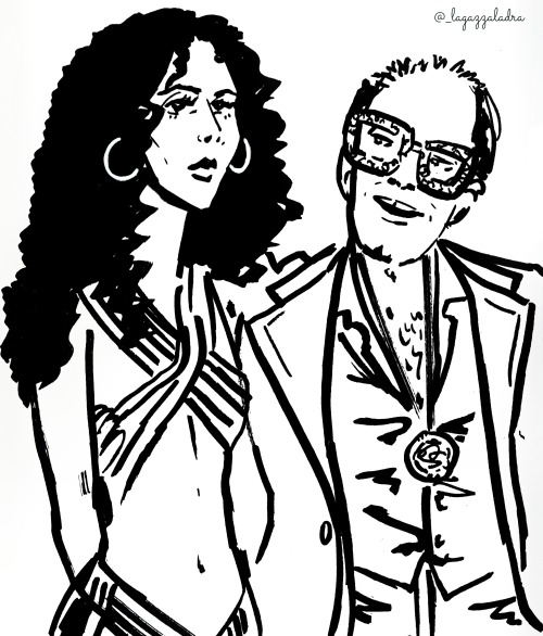 Cher & Elton, 5min marker doodle. If you like my art, you can find it also here.Don’t repost it 