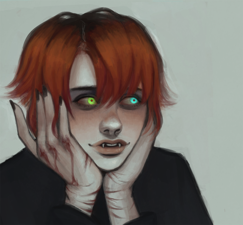Finally redesigned my malkavian boi, Lev ♥also couldn’t decide between the no makeup vs makeup