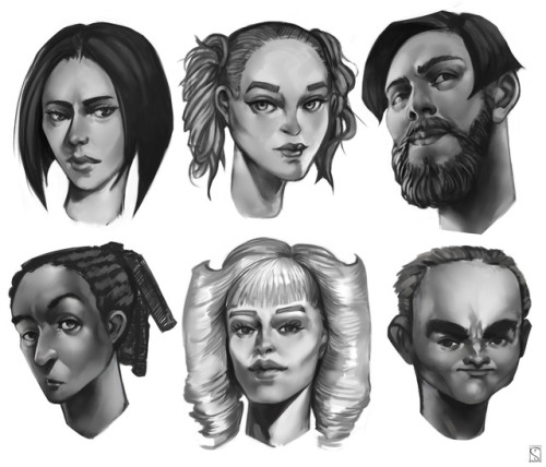 Some character concepts for a little project :) #character#concept#design#portrait#face#digital art