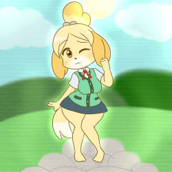 asknikoh:Isabelle from Animal Crossing seriesPure love and adorableness!Done on my latest stream (the poll continuation)    I want X3