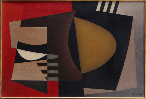 ymutate:Jean RETS. - Bisaÿ. 1958. - Oil on canvas, 40.5 x 60.