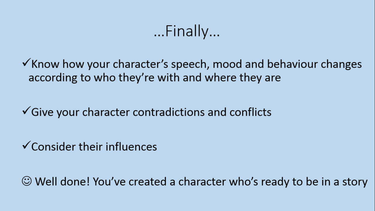 wordsandchocolate: I made a slideshow about how to create a fictional character…