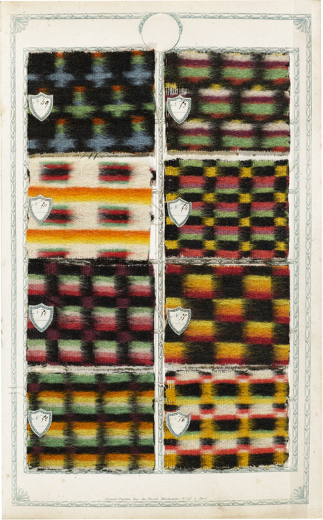 Sample book of 285 small samples of wool and cotton, late 18th century. T. Th. Clerc fils & Cie.