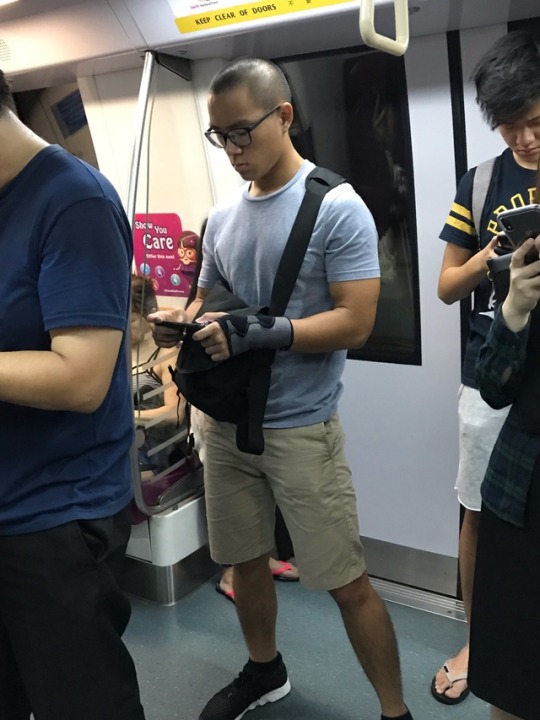 sg-curiousboy:     Slurps nsf. Idk why you keep moving position on the train… like to be photographed? Hehe  