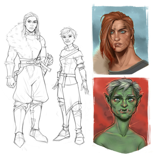 suddenly i’m playing skyrim again. so here are some sketches of Orba and her weird family.