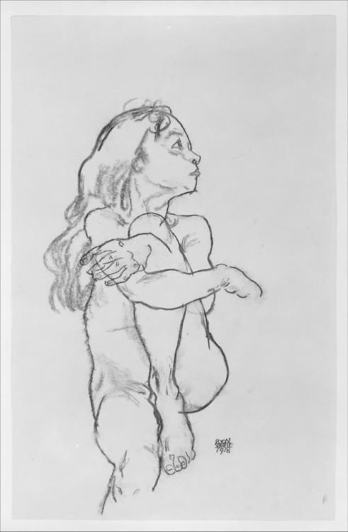 met-modern-art: Seated Nude Girl Clasping Her Left Knee by Egon Schiele, Modern and Contemporary Art