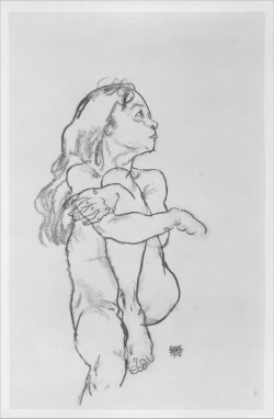 met-modern-art:  Seated Nude Girl Clasping Her Left Knee by Egon Schiele, Modern and Contemporary ArtBequest of Scofield Thayer, 1982 Metropolitan Museum of Art, New York, NYMedium: Charcoal on paper
