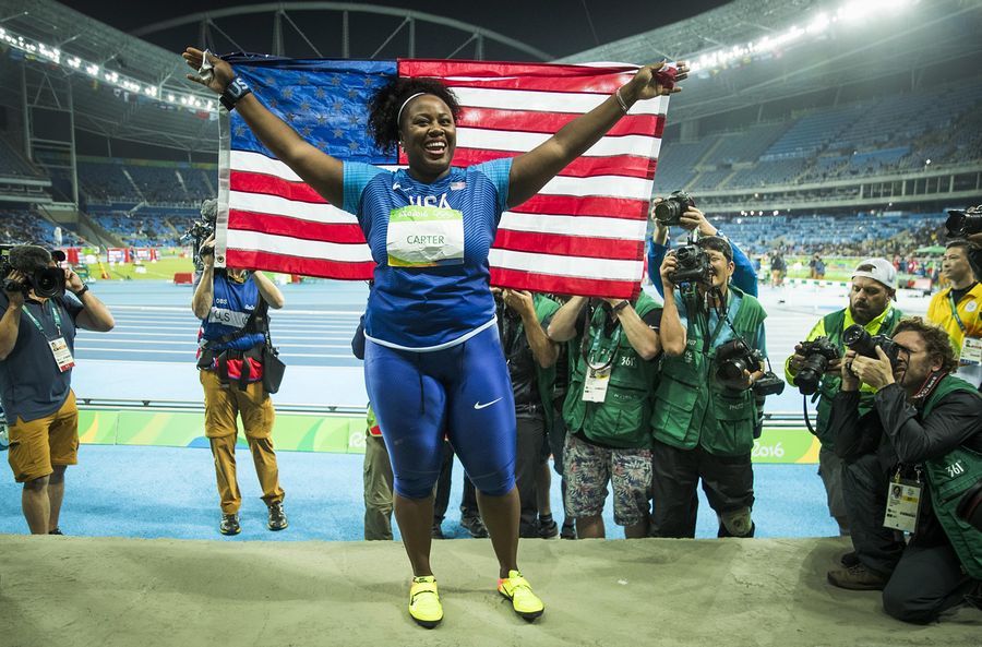 kickassfemaleathletes:  Michelle Carter of the United States wins GOLD in the shot