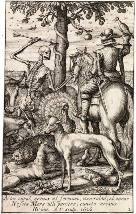 Andries Jacobsz. Stock (1580-1648) (after Hendrik Hondius the Elder), ‘Death with Falconer and