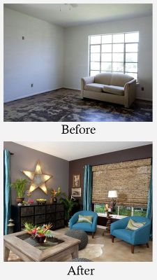 Sweetestesthome:  Living Room Makeovers - Before And After: White Walls And Unfinished