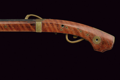 A lovely Japanese matchlock musket, 19th century.Most Japanese muskets are heavily coated with lacqu